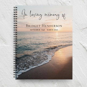 Sunset Beach In Loving Memory Gedenk Gast Notizbuch