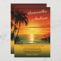 Sunset Beach Invitations de mariage à thème
