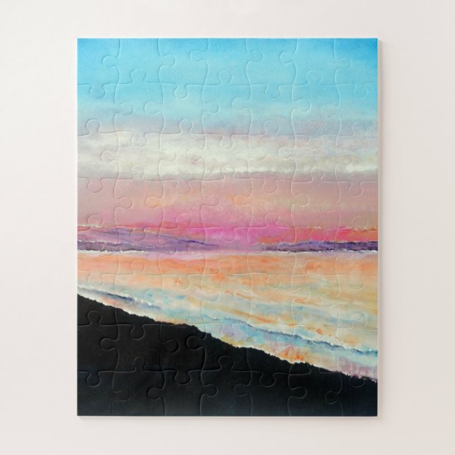 Sunset Beach Lake Pink Blue (Vertikal)