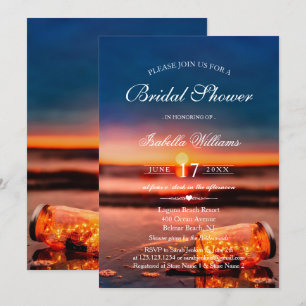 Sunset Beach Mason Jar Blue Night Brautparty Einladung