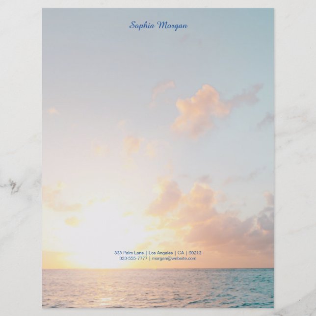 Sunset Beach, Name/Kontaktinformationen in blau, V (Vorderseite)