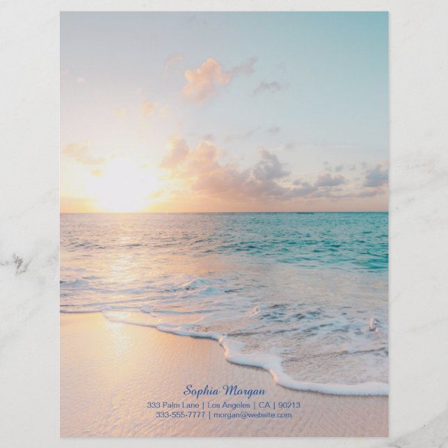 Sunset Beach, Name/Kontaktinformationen in Blue (Vorderseite)