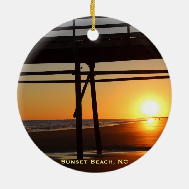 Sunset Beach NC Weihnachtsbaum Reisen Ornament (Hinten)