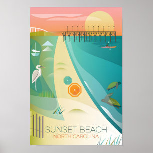 Sunset Beach, North Carolina Druck Poster