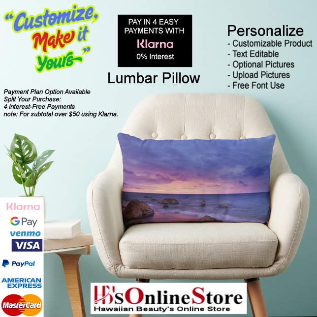 Sunset Beach Polyester Lumbar Pillow 13 Lendenkissen (Sunset Beach Polyester Lumbar Pillow 13.)