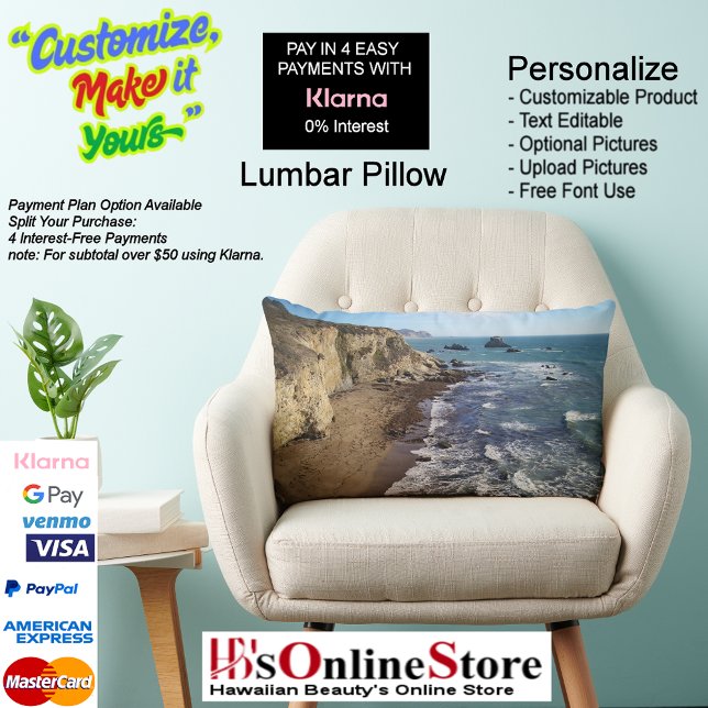 Sunset Beach Polyester Lumbar Pillow 28 Lendenkissen (Sunset Beach Polyester Lumbar Pillow 28.)
