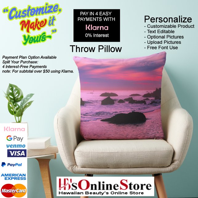 Sunset Beach Polyester Throw Kissen 16 (Sunset Beach Polyester Large Throw Pillow 16.)