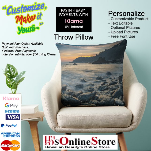 Sunset Beach Polyester Throw Kissen 36 (Sunset Beach Square Polyester Large Pillow 36.)