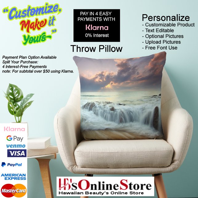 Sunset Beach Polyester Throw Kissen 40 (Sunset Beach Square Polyester Large Pillow 40.)