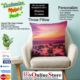 Sunset Beach Polyester Throw Kissen 42