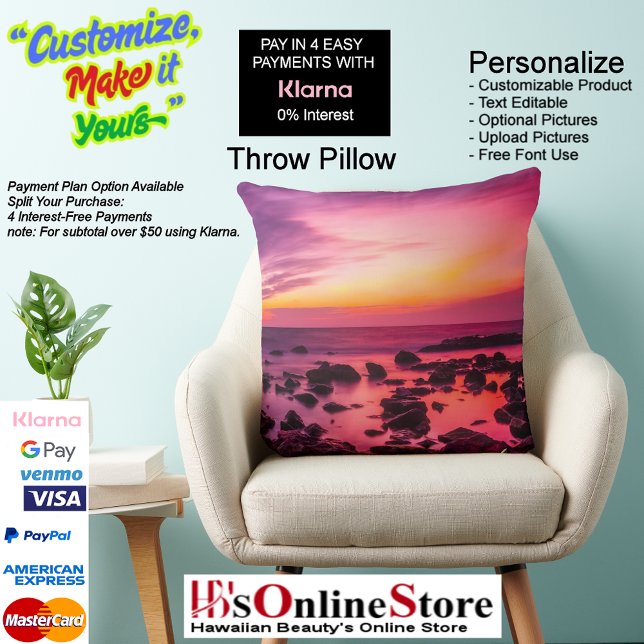 Sunset Beach Polyester Throw Kissen 42 (Sunset Beach Polyester Large Throw Pillow 42.)