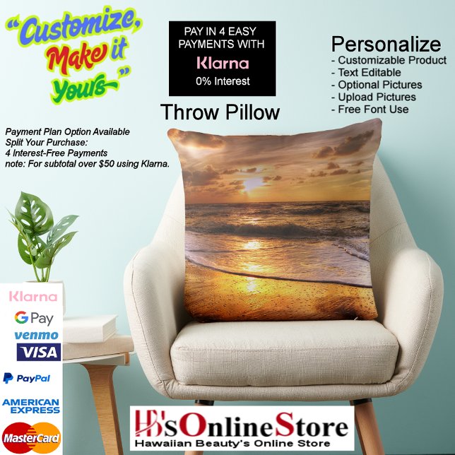 Sunset Beach Polyester Throw Kissen 44 (Sunset Beach Polyester Large Throw Pillow 44.)