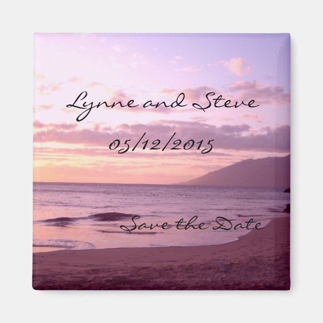 Sunset Beach Save the Date Magnet (Vorne)