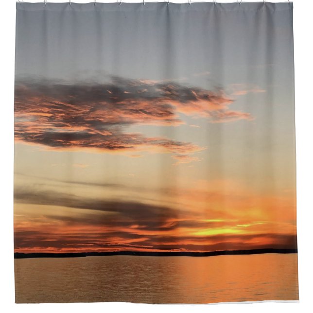 Sunset Beach Sea Water Ocean Sommer Sonnenaufgang  Duschvorhang (Vorderseite)