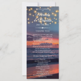 Sunset Beach String Light Summer Wedding Programm