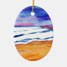 Sunset Beach Surf Ocean Waves Decor Gifts Art Keramikornament