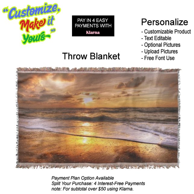 Sunset Beach Throw Blanket 44 Decke (Sunset Beach Throw Blanket 44.)