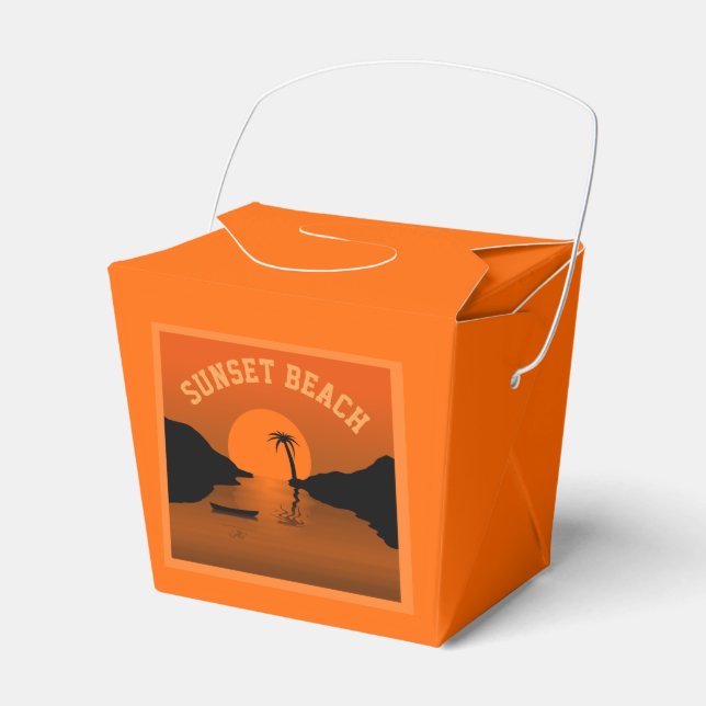 Sunset Beach Tropical Orange Geschenkschachtel (Vorderseite)