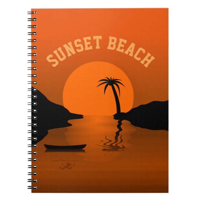 Sunset Beach Tropical Orange Sunset Notizblock (Vorderseite)
