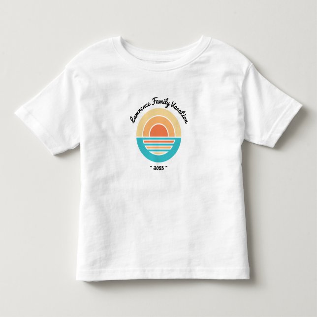 Sunset Beach Vacation Retro Wiedersehen Kreuzfahrt Kleinkind T-shirt (Vorderseite)