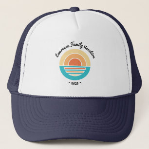 Sunset Beach Vacation Retro Wiedersehen Kreuzfahrt Truckerkappe