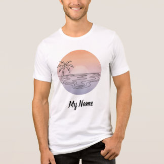 Sunset Beach Vibes – Minimalist Hand-Drawn T-Shirt Tri-Blend Shirt