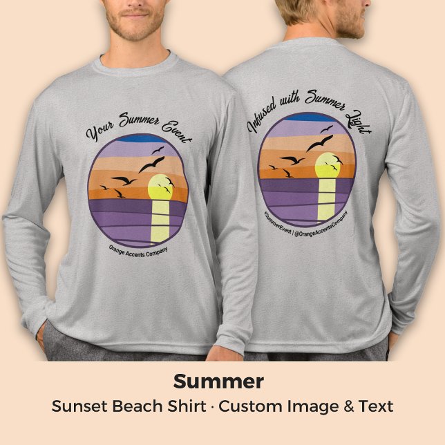 Sunset Beach - Vorder- und Rückseite für benutzerd Tri-Blend Shirt (Sunset Beach · Custom Text Front & Back Tri-Blend Shirt)