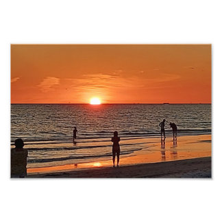 Sunset Beach Wall Art Coastal Ocean Decor Fotodruck