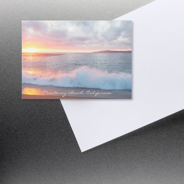 Sunset Beach Waves Monterey California Magnetkarte (Von Creator hochgeladen)