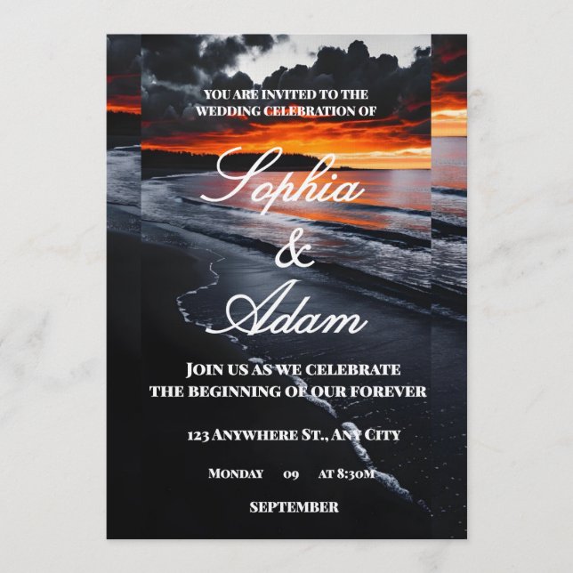Sunset Beach Wedding Invitation (Devant)