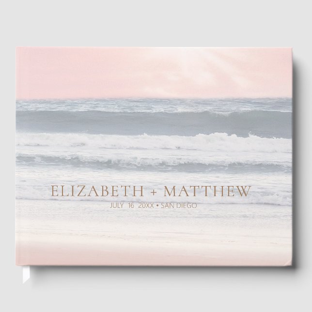 Sunset Beach Wedding | Oceanside Wedding Gästebuch (Vorderseite)