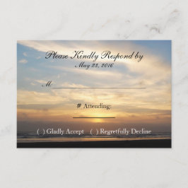 Sunset Beach Wedding RSVP Card Karte