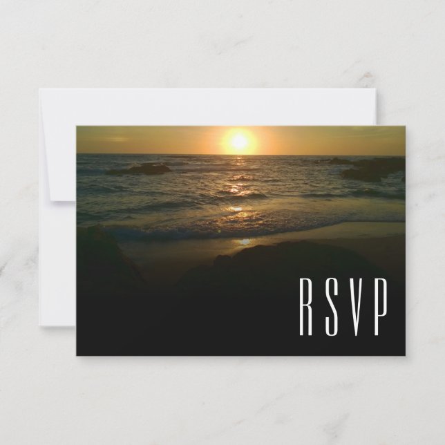 Sunset Beach Wedding UAWG RSVP Karte (Vorderseite)
