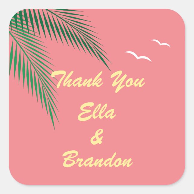 Sunset Beach Wedding Vielen Dank, Ihr Sticker (Vorderseite)
