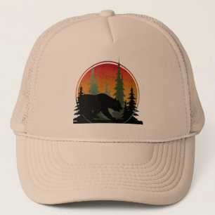 Sunset Bear Nature Forest Animal Truckerkappe