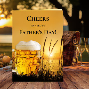 Sunset Beer Best Vater Vathers Day Card Karte