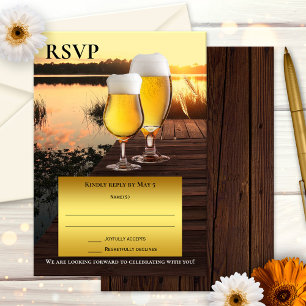 Sunset Beer Summer RSVP Card Einladung