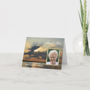 Sunset Beileid Danke Note Card Gerahmt Foto