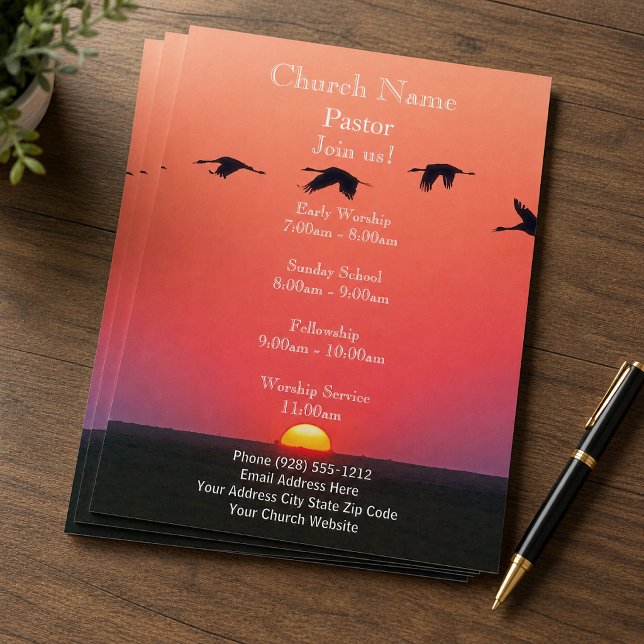 Sunset Birds Church Flyer, Mitglied der US Service Flyer (Von Creator hochgeladen)