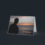 Sunset Birthday Card for Reunited Father or Son Karte<br><div class="desc">Birthday card for either a biological father to give to the son with whom he has been reunited, or from a to his biological father. Glück bis Celebrate, Neuigkeiten, Hip! I do not charge extra to customize the inside verse of any card. Feel free to contact me with customization. I...</div>