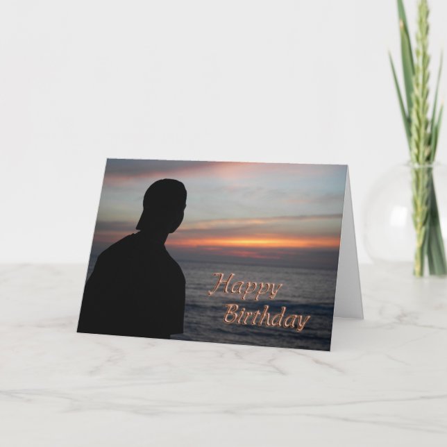 Sunset Birthday Card for Reunited Father or Son Karte (Vorderseite)