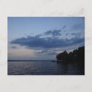 Sunset Blue Sky Über Cayuga Lake NY Postkarte