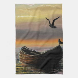Sunset Boat Küchentuch