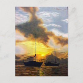 Sunset Boats - Es ist in Ordnung, Dinge zu bewegen Feiertagspostkarte