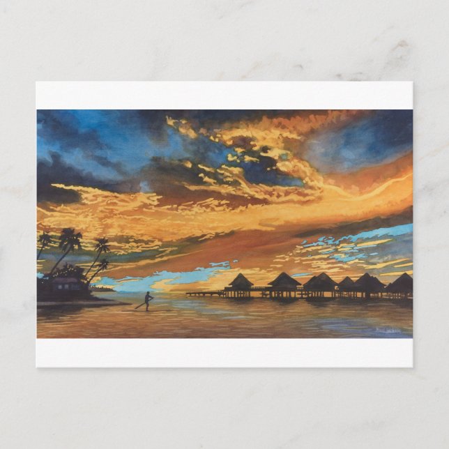 Sunset Bora Bora Postkarte (Vorderseite)