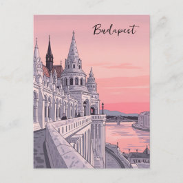 Sunset Budapest Ungarn Fisherman's Bastion Reise Postkarte