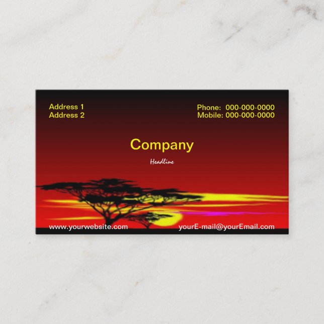 Sunset Business Card Visitenkarte (Vorderseite)