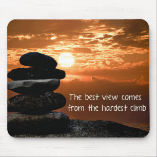 Sunset Cairn mit Zitat Mousepad