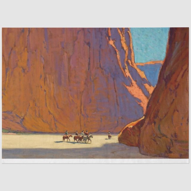 "Sunset Canyon de Chelly" von Edgar Payne Seidenpapier (Vorderseite)