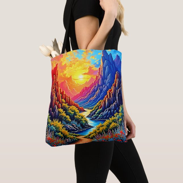 Sunset Canyon Fluss Kunst Tasche (Von Nahem)